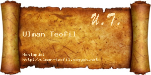 Ulman Teofil névjegykártya
